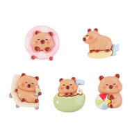 Dessin animé Capybara résine accessoires écologiques mignon plage réfrigérateur aimants porte-clés bricolage crème colle coque de téléphone autocollants