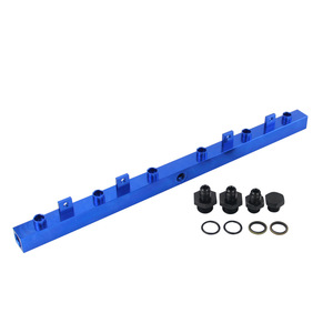 Fuel Rail Filter For Bmw E30 M20 Engine Blue Aluminum With Black <b>Plugs</b> And O Rings 5470 An6 Thread - Product Image 1