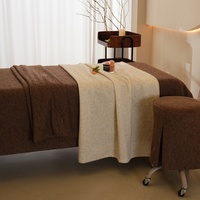 Ensemble de 4 draps-housses marron foncé doux pour la peau pour table de massage et lit de salon de beauté/SPA