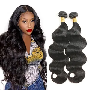 Wholesale 100 human hair extensions supplier mink virgin Brazilian body wave hair weave bundles with closure vendors