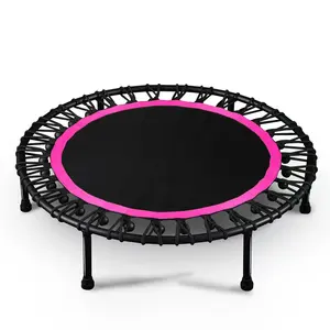 Trampolin Kebugaran Lipat 40 "dengan Pegangan Busa Ketinggian 4 Level, Trampolin Lompat untuk Anak-anak dan Dewasa Dalam Ruangan & Luar D