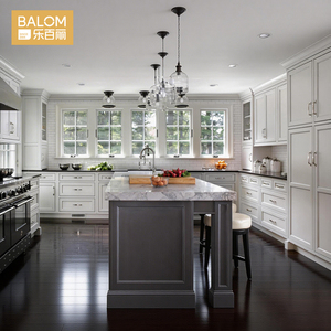Set di Mobili da Cucina di Lusso Personalizzati Balom, Armadi Modulari in Legno Massello Stile Europeo <span class=keywords><strong>con</strong></span> <span class=keywords><strong>Isola</strong></span> - Product Image 2
