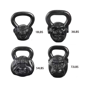 Premium Cast Iron Monkey Head Kettlebell Set Black Heavy Duty Fitness <strong>Equipment</strong> For Home And Commercial <strong>Gym</strong> Training - Product Image 4