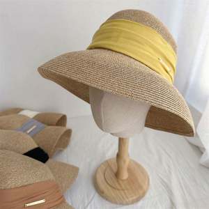 Chapeau Visière Femme en Papier avec Ruban de Satin Respirant, Pliable, Style Bob, pour Pêche, Voyage et Loisirs – Vente en Gros - Product Image 1