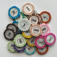 Jetons de poker en argile en gros, 11,5 g, 40 mm, 39 mm, personnalisables avec logo imprimé, ensemble de jetons de poker en PP