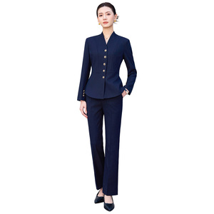 Women's Professional Suit <b>Set</b> Black Full Sleeve Anti-Wrinkle <b>Office</b> Lady Work Uniform Commuting To Work - Product Image 5