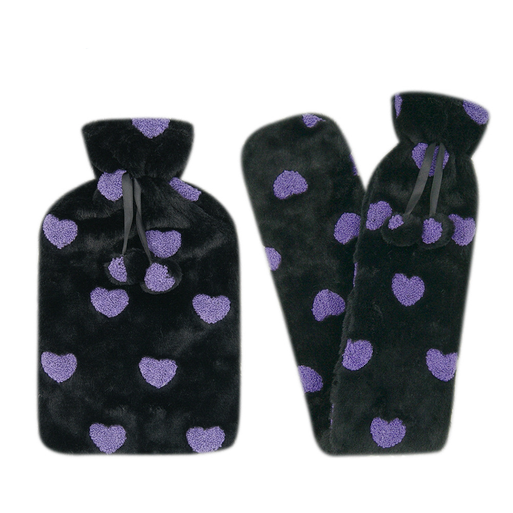 leak proof rubber hot water bottle 2l with soft plush cover