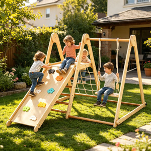 Gimnasio de escalada para niños, estructura de escalada de madera, triángulo de escalada para niños, juguete de escalada para interiores, estructuras de escalada para niños - Product Image 3