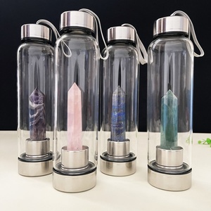 Toptan karışık manevi doğal şifa kristal taşlar noktası cam şişe gül kristal kule şişe - Product Image 4