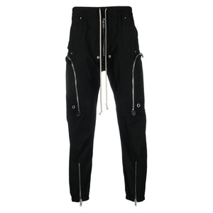 Pantalon cargo en coton de haute qualité pour homme, coupe slim, entrejambe bas, multi-zippé, multi-poches, style vintage, pour les loisirs - Product Image 3