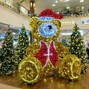 Alışveriş merkezi noel dekorasyon ledi büyük ışık oyuncak ayı