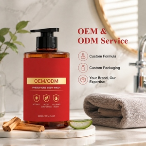 Gel de Ducha con Feromonas de Sándalo OEM/ODM, Hidratante Suave, Espumoso, con Aroma Amaderado de Larga Duración para Hombres, 300 ml - Product Image 2