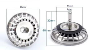 Filtro per Lavello da Cucina Moderno in Acciaio Inox 304, 4 Pollici 80mm, Cromato, Anti-Odore, Facile da Pulire, Drenaggio Rapido, Garanzia di 2 Anni - Product Image 2