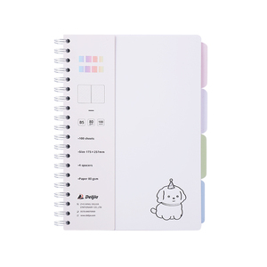 <span class=keywords><strong>ส</strong></span>มุดโน้ตปกพลา<span class=keywords><strong>ส</strong></span>ติกสีพาสเทล B5 แบบสันห่วง 100 แผ่น พร้อมไดอารี่พิมพ์ลายและตัวแบ่ง 4 ช่อง เหมาะสำหรับเป็นของขวัญ - Product Image 4