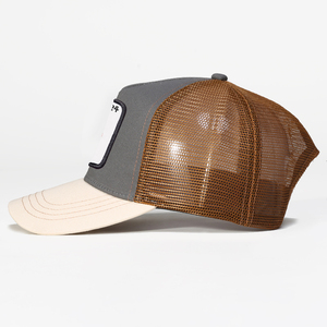 Casquette de sport Lanhai personnalisée à 5 panneaux avec visière pré-courbée en maille, fermeture snapback, logo brodé 3D, style trucker, vente en gros - Product Image 3