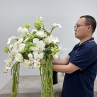 DKB Venta al por Mayor de Rosas de Seda Rosadas y Flores de Paniculata Rosadas de Alta Calidad para Centros de Mesa de Boda