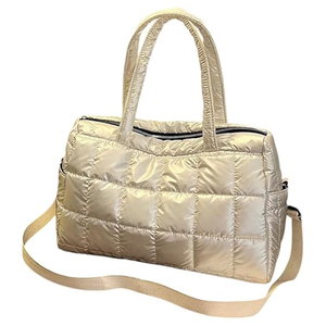 Bolso Bandolera Cuadrado Acolchado para Mujer, Bolso de Mano Grande, Bolso Tipo Tote Acolchado con Relleno de Algodón - Product Image 1