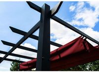 Pergola de jardin en aluminium et acier avec toit à lames, 9 x 9 pieds, pour piscine, patio, gazebo