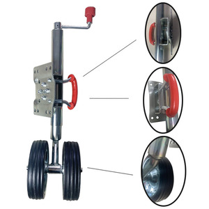 Cric de remorque robuste de 1500 lb avec roues en caoutchouc massif pivotantes de 8 pouces, support de stabilisation <span class=keywords><strong>pour</strong></span> camping-car, bateau, remorque, <span class=keywords><strong>caravane</strong></span> - Product Image 1