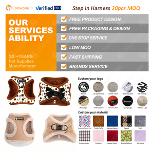OEMカスタマイズ 犬用ハーネスセット 個性的 調整可能 高級 引っ張り防止 ペットハーネス ベストセット プリント付き リード 首輪 犬用ハーネスセット - Product Image 3