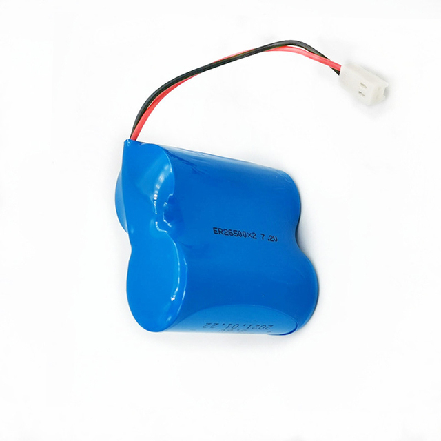 ER26500 7.2V C Size 8500mAh 9000mAh Primary Lithium Battery Pack 2S1P LiSOCl2 Akku With Wires, Connector