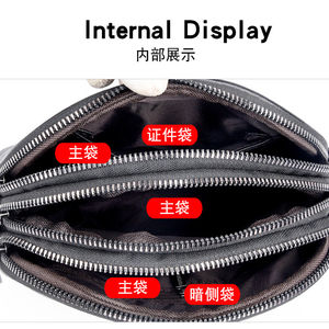 Mujeres de alta capacidad múltiples compartimentos Hardware colgante hombro cremallera mensajero - Product Image 6