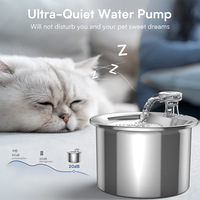 Fontaine à eau pour animaux de compagnie OEM/ODM 67oz/2L en acier inoxydable, écologique, moderne, anti-fuite, étanche et réglable