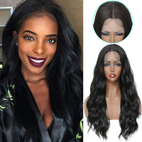 Perruque Lace Front Wig synthétique douce et moelleuse de couleur brune naturelle X-TRESS, perruque Lace Front Wig à raie libre de longueur moyenne pour femmes