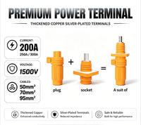 Connecteur de stockage d'énergie haute tension 1500V IP67 200A-300A, borne de batterie droite, fiche et prise pour systèmes solaires