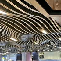 Système de déflecteurs de plafond en aluminium, forme vague moderne, imperméable et ignifuge, pour la décoration intérieure des atriums, des halls et des plazas intérieures