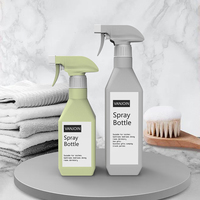 Bouteilles de pulvérisation carrées en plastique de 300ML, 500ML, emballage de pulvérisation de nettoyage de voiture à jet de brouillard, bouteille de pulvérisation à gâchette à toucher doux personnalisée, 800ML