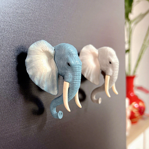 Imanes de nevera con simulación 3D de animales salvajes del bosque, figuras educativas de animales para niños, elefante, cebra, ciervo Sika, reno - Product Image 2