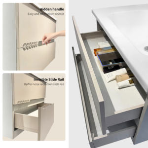Meuble de salle de bain de qualité hôtelière <span class=keywords><strong>Armoire</strong></span> en aluminium avec lavabo simple et grand miroir d'habillage - Product Image 2