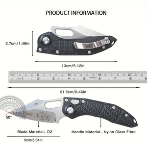 Couteau pliant automatique US Stock, lame en acier D2 de 21,5 cm, manche en nylon et fibre de verre, couteau de poche EDC portable pour usage extérieur - Product Image 5
