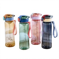 Bouteille d'eau pour enfants en plastique PP écologique 400 ml 500 ml avec paille pour cadeaux d'affaires, consommation directe, utilisation sportive en extérieur