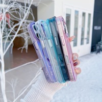 Coque de téléphone transparente en TPU + acrylique dégradée et colorée pour 11 12 13 14 15 16 Pro Max 16E, compatible avec la recharge sans fil magnétique