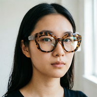 Lunettes de protection confortables et unisexes, style tendance, multicolores, en fibre d'acétate carrée, confortables à porter