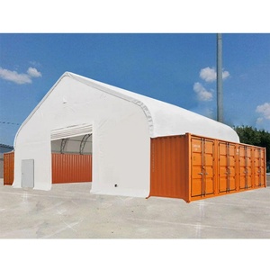 Abri de stockage industriel à toit en pente pour conteneur maritime 26'x20' à double treillis avec bâche en PVC robuste de 32 oz - Product Image 3