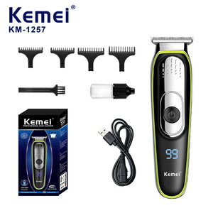 <span class=keywords><strong>Tondeuse</strong></span> à cheveux professionnelle Kemei Km-1257 600mAh à 2 vitesses réglables pour hommes, <span class=keywords><strong>lame</strong></span> auto-affûtante en acier inoxydable, écran LCD, <span class=keywords><strong>tondeuse</strong></span> à barbe, vente en gros - Product Image 1