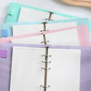 Tùy chỉnh bơm lại A6 6 Vòng tiền chất kết dính ngân sách kế hoạch tổ chức Ví Ngân Sách chất kết dính photocard PU da máy tính xách tay sang trọng - Product Image 2