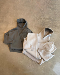 Hoodie surdimensionné en molleton 500 g/m² de haute qualité, sans cordon, avec col à capuche, en tissu tricoté personnalisé pour l'automne - Product Image 5