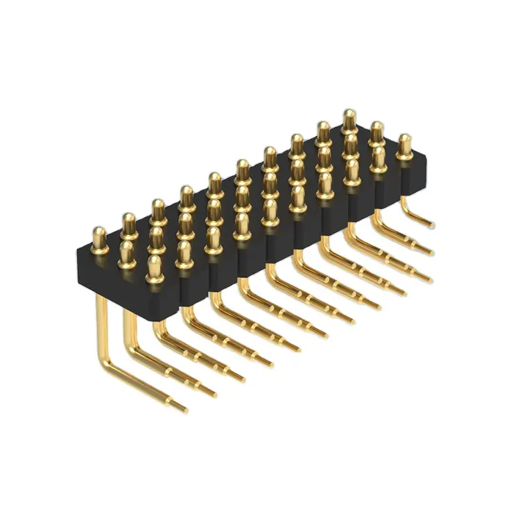 Denentech Boîtier en laiton haute stabilité 3mm mâle H2.5mm Triple Row DIP PCB Gold Plating Pogo Pin Connector