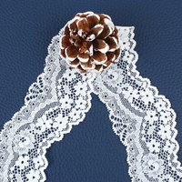 Dentelle élastique blanche de 2-4 cm en stock, motif floral brodé, garniture en dentelle pour robe de mariée et sous-vêtements