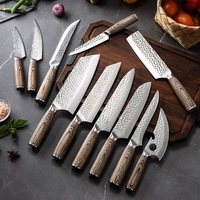 Ensemble de couteaux professionnels Grandsharp, couteaux de cuisine en acier inoxydable, couteaux Kiritsuke, Chef, Santoku, Nariki, couteau à désosser, couteau utilitaire, couteau à éplucher