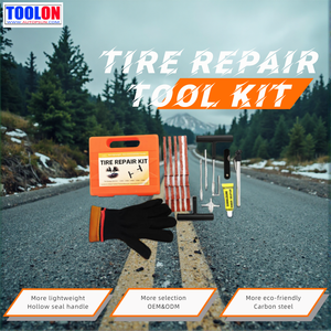 Kit de Reparación de Neumáticos TOOLON, Modelo Popular, para Pinchazos, con Herramientas Manuales de Acero al Carbono para Automóviles, Camiones y Motocicletas - Product Image 6