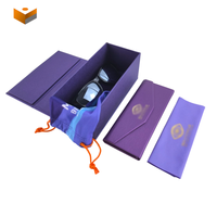 Étui à lunettes personnalisé avec logo, étui de luxe pour lunettes de soleil, boîte de rangement, emballage pliable, ensemble de boîtes à lunettes, étui pliable