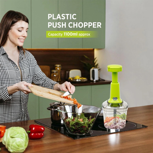 Hachoir manuel rapide à pression pour légumes, hachoir à main, essoreuse à salade - Product Image 6