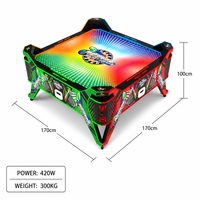 Mesa de Hockey de Aire Electrónica para 4 Jugadores con Puntuación Electrónica, Efectos LED, Máquina de Juegos Arcade para Bares, Clubes y Parques de Diversiones, 1 Año de Garantía