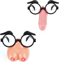Starsouce Lot de 2 Lunettes de Fête Amusantes en Plastique, Forme Corporelle Exagérée, pour Adultes, Halloween, Enterrement de Vie de Garçon