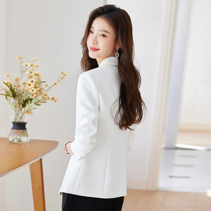 Women's Blazer Slim Fit Solid Color Polyester Anti-Wrinkle Spring Casual Suit - Product Image 4